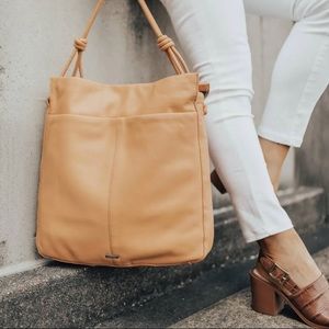 Vince Camuto | Nicco Knotted Leather Hobo Bag in Desert